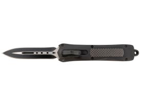 Steel River Knives Spartan 3.50" OTF Dagger (Black w/Carbon Fiber Inlay)