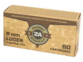 Patriot Sports 9mm 115 Gr FMJ 50 Rounds (Box)