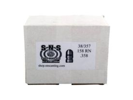 SNS Cast Bullets .38 Cal (.358") 158gr Round Nose Lead Bullets - 500/Box