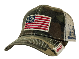 Hornady Mesh Snapback American Flag Hat, Adjustable (Camo)