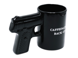Caliber Gourmet Gun Mug Black Ceramic Pistol Mug
