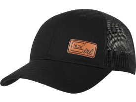 Glock Women's Ponytail Hat Black Chino Twill w/ Leather Patch