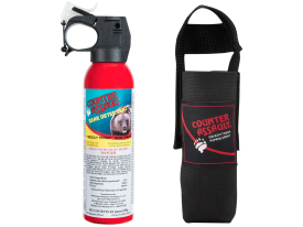 Counter Assault Bear Spray 32ft Range Black Nylon