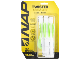 NAP Quickfletch 2" Twister White Green Green 6 Pack Fletching