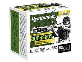 Remington 12 Gauge 2.75 9 Pellets 00 Buck 1325 fps (Box)