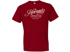 Hornady Men's Vintage Script T-Shirt, Size 2XL (Cardnial Red)