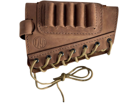 Brown Leather Butt Cuff Ammo Holder for 5 Shells