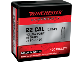 Winchester 46gr Hollow Point Bullets .224 100ct
