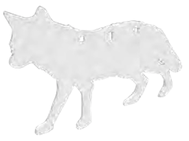 White AR500 Steel Coyote Silhouette Target 3/8 inch