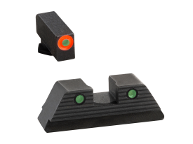 AmeriGlo Trooper Sight Set for Glock Green Tritium Orange Front