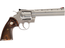 Focolt Python 357 Magnum 6" Stainless Steel Revolver with Adjustable Walnut Green Sight