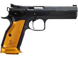 CZ TS 2 9mm Luger 5.28" 20+1 Black Polycoat Orange Grip