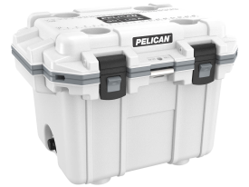 Pelican Elite Cooler 30QT White Gray with Secure Latch