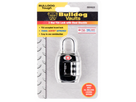 Bulldog TSA Combination Lock Black Steel Shackle