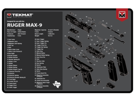 TekMat Ruger Max 9 Cleaning Mat Black Rubber