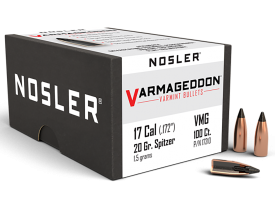 Nosler Varmageddon 17 Cal 20gr Flat Base Tipped Projectiles