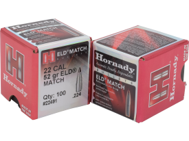 Hornady 22 Caliber (.224'') 52gr Eld Match 100/box
