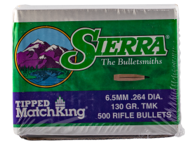 Sierra 6.5mm 130gr Tipped MatchKing Projectiles 500/Box