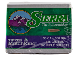 Sierra Tipped MatchKing 30 Cal 155gr Varmint Projectiles