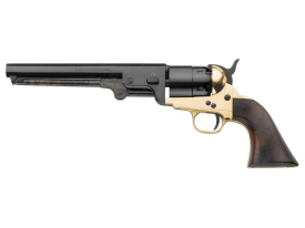 Pietta 1851 Navy Brass Frame Walnut Grips - .44 cal 7-1/2 Inch