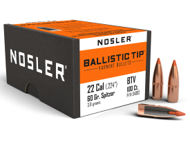 Nosler Ballistic Tip 22 Cal 60gr Spitzer 100/Box