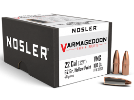 Nosler Varmageddon 22 Cal 62gr Hollow Point 100/Box
