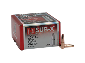 Hornady 30 Cal .308 190gr Sub-X Subsonic Expanding Projectiles