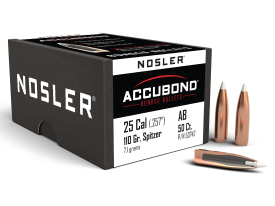 Nosler 25 Caliber 110gr AccuBond Spitzer Bullet 50/Box