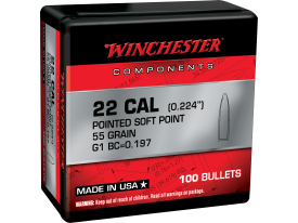 Winchester 22 Caliber 55gr Pointed Soft Point 100/Box