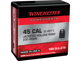 Winchester 45 Cal 230gr Jacketed Hollow Point 100/Box