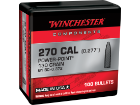 Winchester .270 Cal 130 gr Power Point Projectiles 100ct