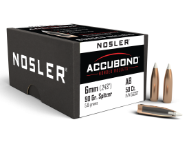 Nosler 6mm 90gr Spitzer AccuBond Hunting Projectiles 50/Box