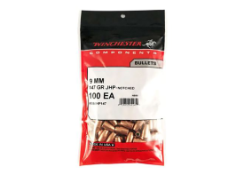 Winchester 9mm 147gr JHP 500/Box Copper Jacket