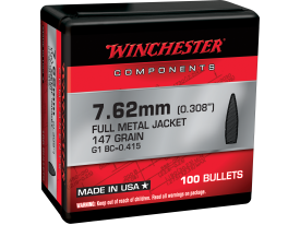 Winchester 7.62mm 147gr FMJ Boat Tail Ammo 100/Box