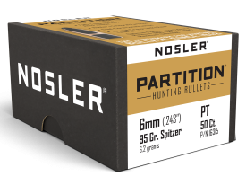 Nosler 6mm 95gr Partition Hunting Projectiles 50 Box