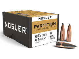 Nosler 30 Caliber 165gr Partition Spitzer Hunting Projectiles