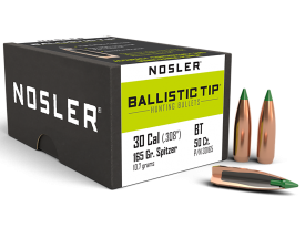 Nosler 30 Caliber 165gr Ballistic Tip Hunting Projectiles