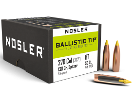 Nosler 270 Caliber 130gr Ballistic Tip Hunting Projectiles