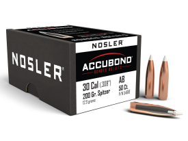 Nosler AccuBond 30 Cal 200gr Spitzer 50/Box