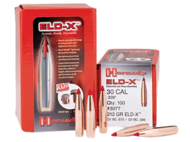 Hornady 30 Caliber 220gr ELD-X Hunting Projectiles 100/Box