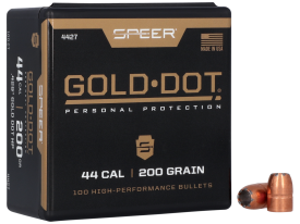 Speer 44 Cal 200gr Gold Dot HP Personal Protection 50/Box