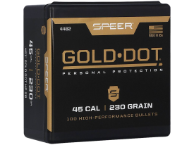 Speer Gold Dot 45 Cal 230gr Hollow Point Projectiles 100ct