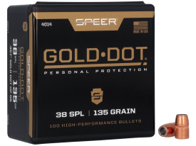 Speer Gold Dot 38cal 135gr Hollow Point Projectiles