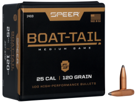 Speer 25 Cal 120gr Jacketed Soft Point Boat Tail 100/Box