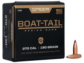 Speer 270 Caliber 130gr Spitzer Boat Tail Hunting Projectiles