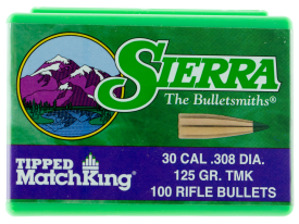 Sierra Tipped MatchKing 30 Cal 125gr Projectiles 100/Box