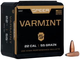 Speer Varmint 22 Cal 55gr Jacketed Soft Point 100/Box