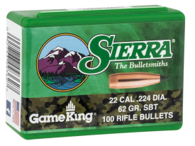 Sierra GameKing .224 62gr Spitzer Boat Tail 100ct