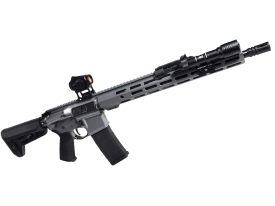 Shark Coast Tactical® - 300-100-1002-04 - Grey Night Bundle 5.56 NATO 16" Semi Auto 30+1 Grey/Black Rifle