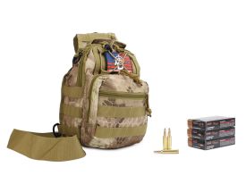 PMC Bronze 223 Remington 55 Gr Pointed SP w/ RTAC Tactical Sling Pack (Desert Python) (60 Rounds)